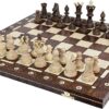 Handmade European Wooden Chess Set with 21 Inch Board and Hand Carved Chess Pieces