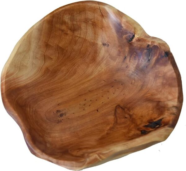 JFFLYIT Creative Wood Bowl Root Carved Bowl Handmade Natural Real Wood Candy Serving Bowl (9"-10")