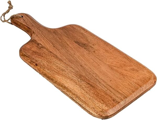 Samhita Acacia Wood Cutting Board, for Meat, Cheese, Bread, Vegetables & Fruits, with Grip Handle (15" x 7")