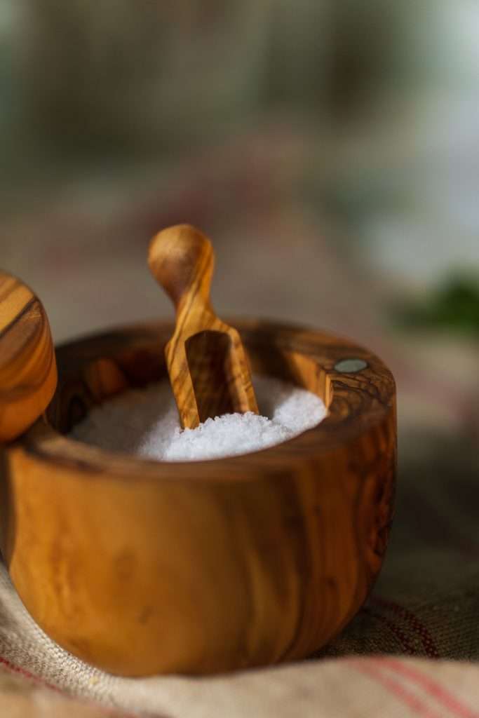 Olive Wooden Salt Cellar