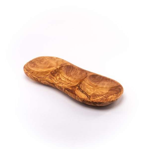 olive wood Divided serving dish