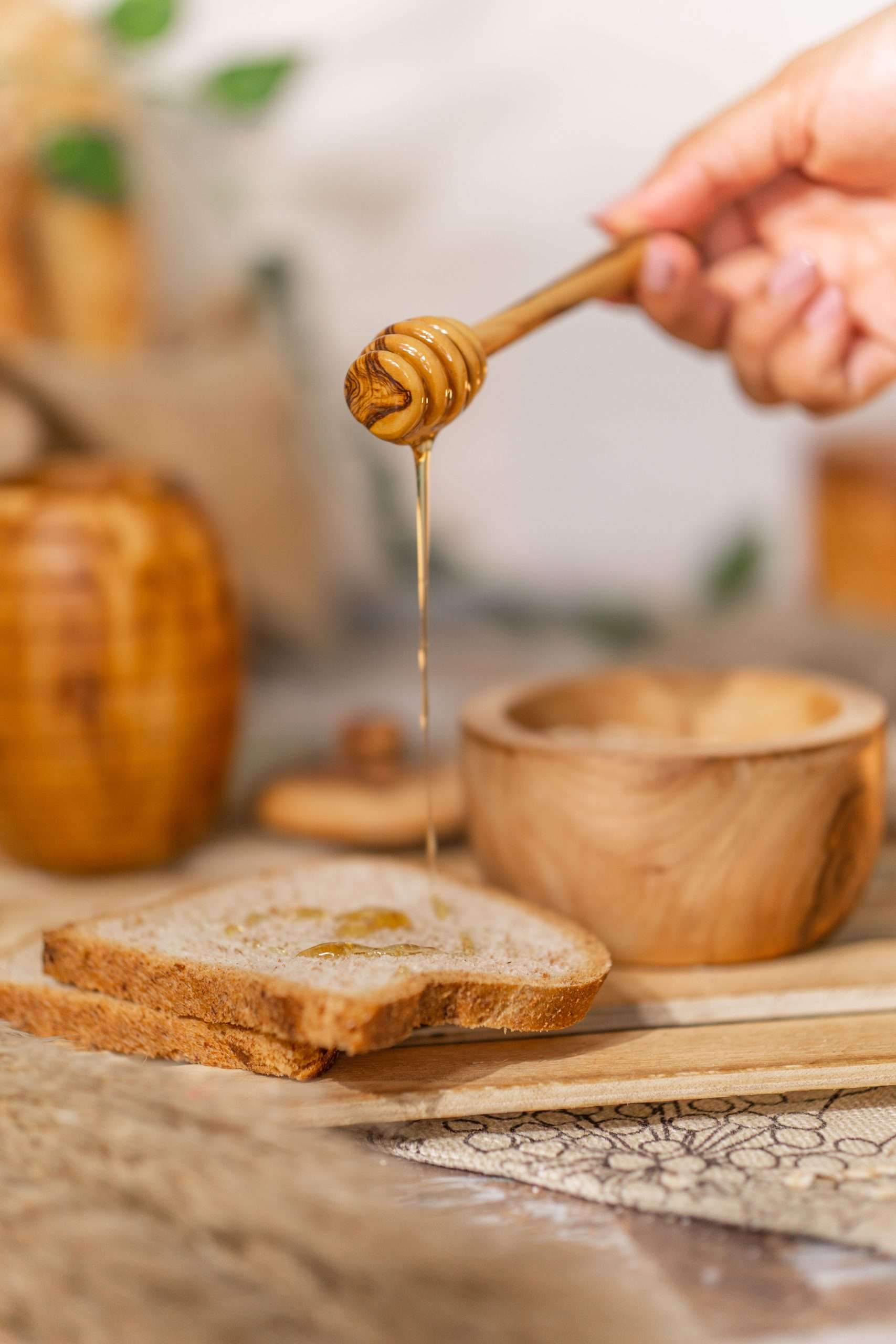 Olive Wooden honey dipper