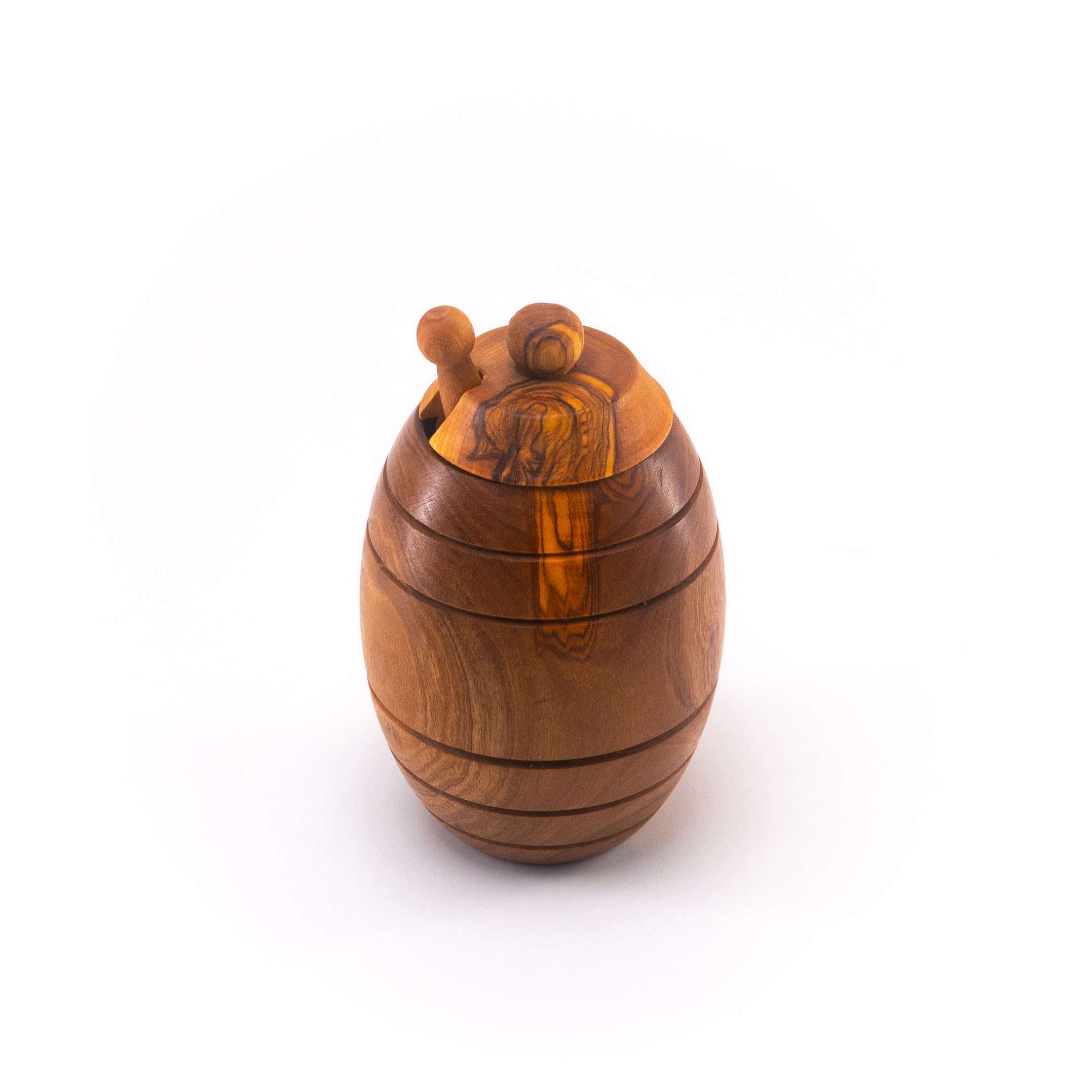 Olive Wooden honey pot with dipper